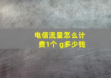 电信流量怎么计费1个 g多少钱